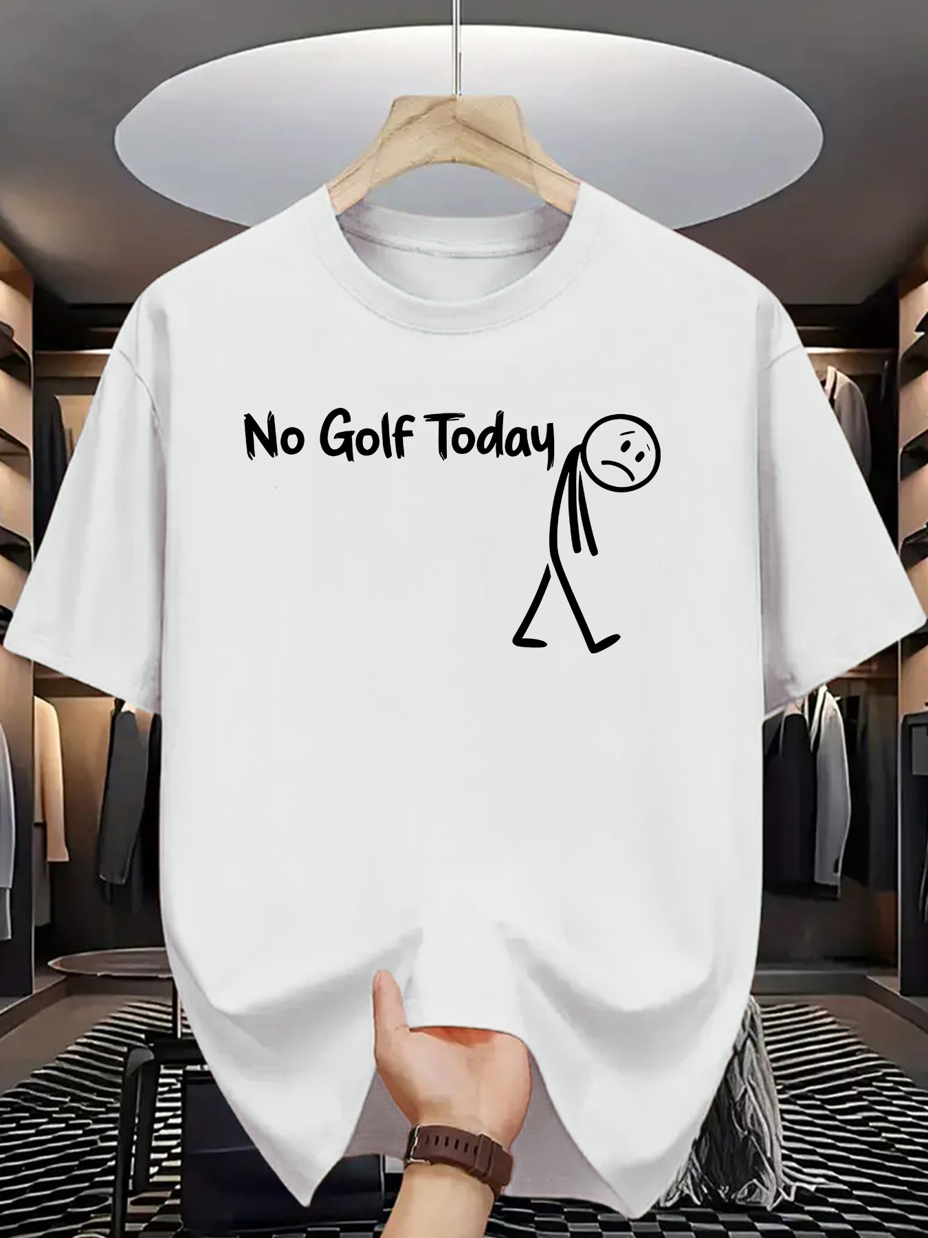 Men'S Fashion Today - 面白いゴルフユーモアグラフィックTシャツ男性女性用半袖ノーゴルフ今日スローガンプレミアムコットンストリートトップス用