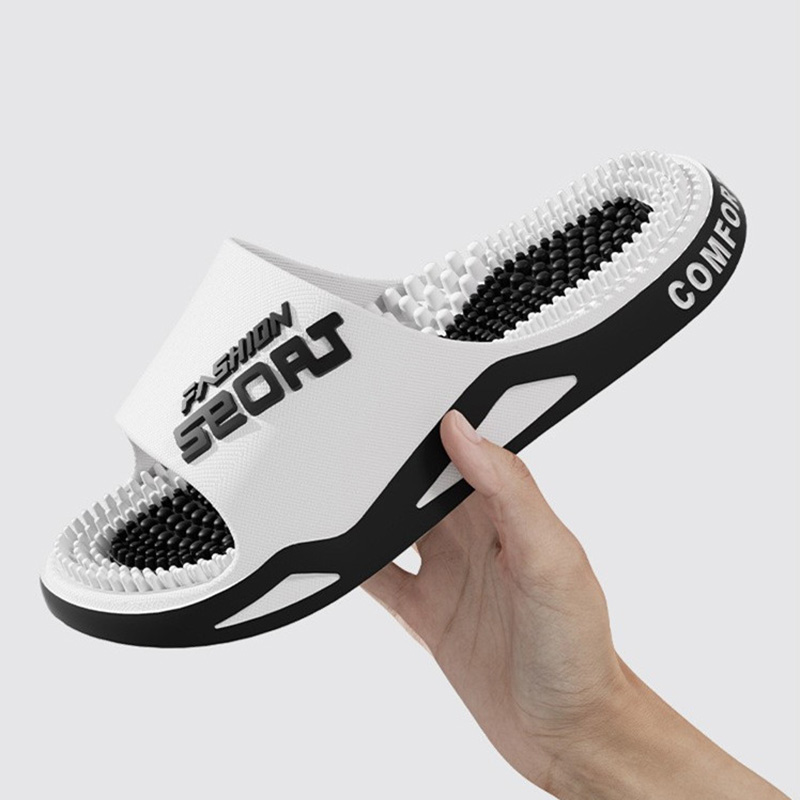 Men'S Fashion Footwear - 新しいメンズスリッパ、マッサージスリッパ、夏用フラットサンダル、ファッショナブルなビーチサンダル、屋外サンダル、レディーススライド、滑り止め、カップル用カジュアルホームシューズ
