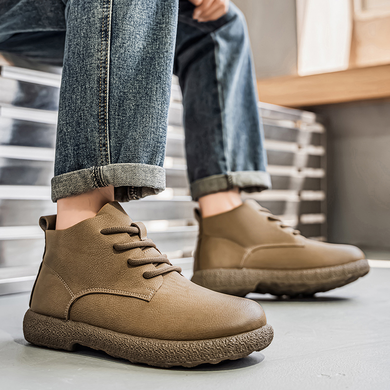 Men'S Fashion Footwear - メンズ アンクルブーツ ブラウン ショートブーツ 高級靴 パイロット向けに設計された