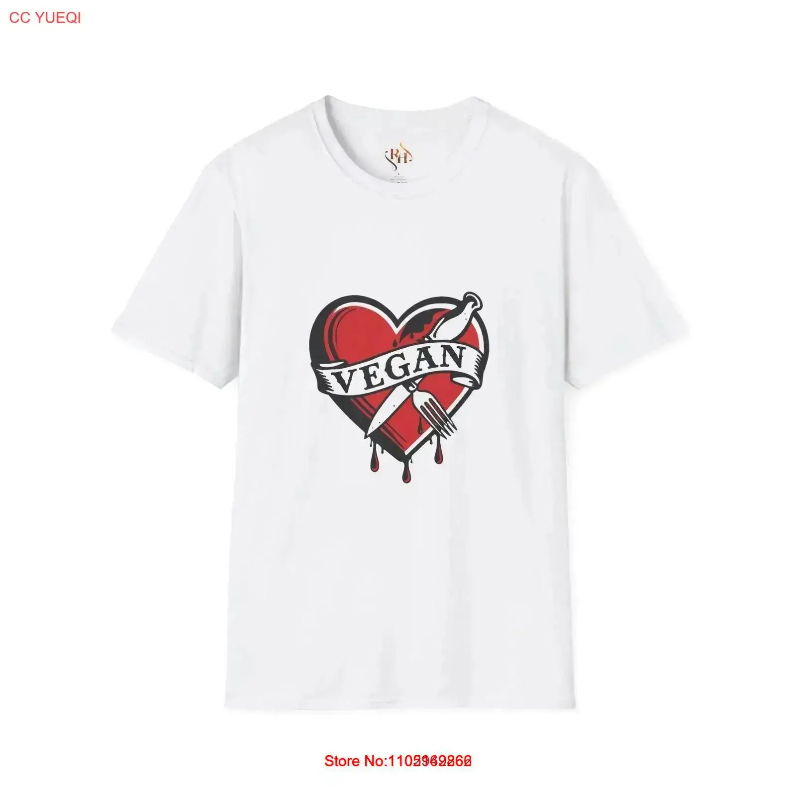 Men'S Fashion Everyday - ビーガンハートTシャツ エコフレンドリーなビーガン向けアパレル 植物由来 ヴィンテージウォッシュ加工 メンズファッション 快適なトップス