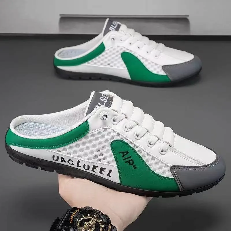Mens Fashion Zapatos - メンズファッションソフトソールハーフスリッパ夏の男性トレンディな底カジュアルシューズソフトソールサポートシューズスニーカー Zapatos デ Hombre
