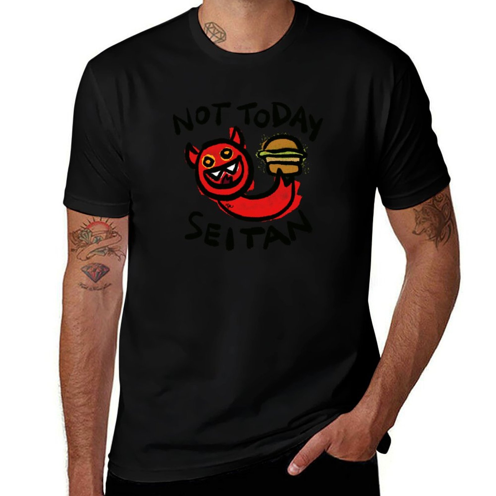 Men'S Fashion Today - Not Today セイタン Tシャツ ファッションレタープリント Tシャツ
