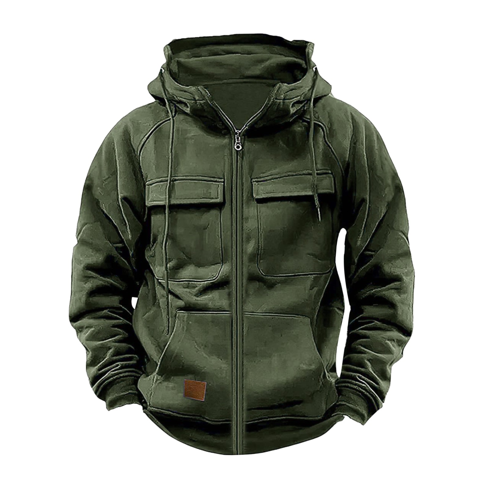 Mens Fashion Zip Up Hoodies - メンズカジュアルジップアップカーディガンスポーティーフード付き秋冬ルーズ長袖マルチポケットファッションアウターウェアパーカー
