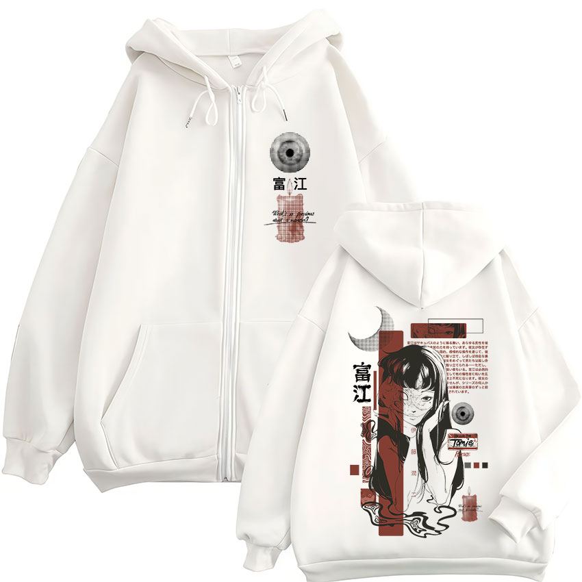 Mens Fashion Zip Up Hoodies - トミエ・ジュンジ・イトアニメマンガゴシックジッパーパーカーメンズカジュアルジップアップフード付きスウェットファッションヒップホップ長袖プルオーバー
