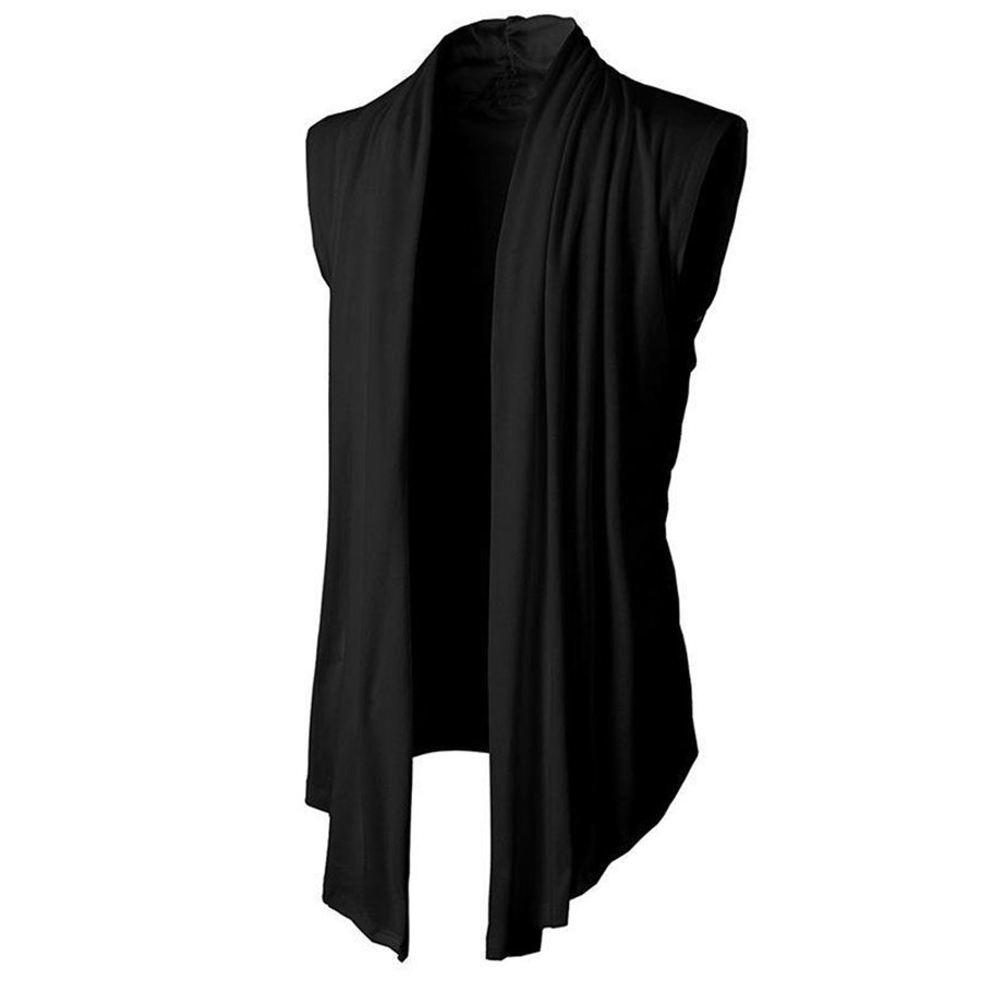 Men'S Fashion Zip Sweater - 2025 夏の男性ノースリーブ Tシャツストリートファッションカーディガンベストパンクスタイルヒップホップ薄型チョッキカジュアル不規則なメンズトップ