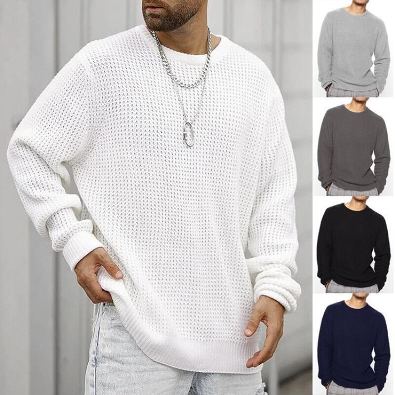 Men'S Fashion Zip Sweater - 2026 男性ニットセーター春秋男性カジュアル暖かいプルオーバー男性無地ラウンドネックセーター男性ニット服