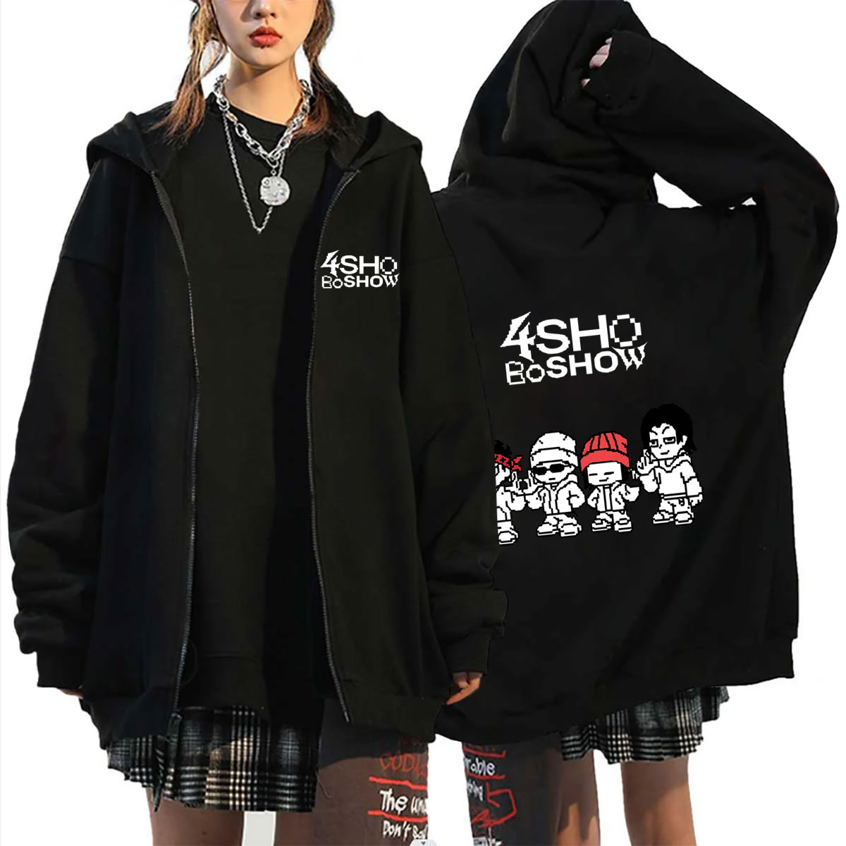 Mens Fashion Zip Up Hoodies - ホットな韓国バンドLngshot Jay Park 2026ジッパーフーディー4SHOBOIZグッズジップアップジャケットコート男女兼用K-POPファッショントレンドストリートウェア