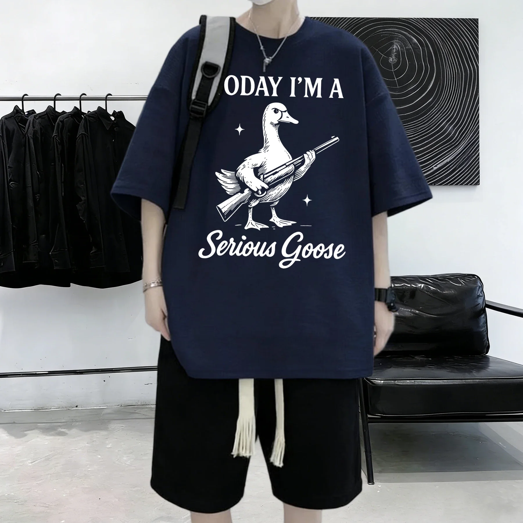 Men'S Fashion Today - 今日は私は本気でゴースト柄のコットンシンプルな夏用Tシャツメンズカジュアルヴィンテージ半袖ファッションストリート服です