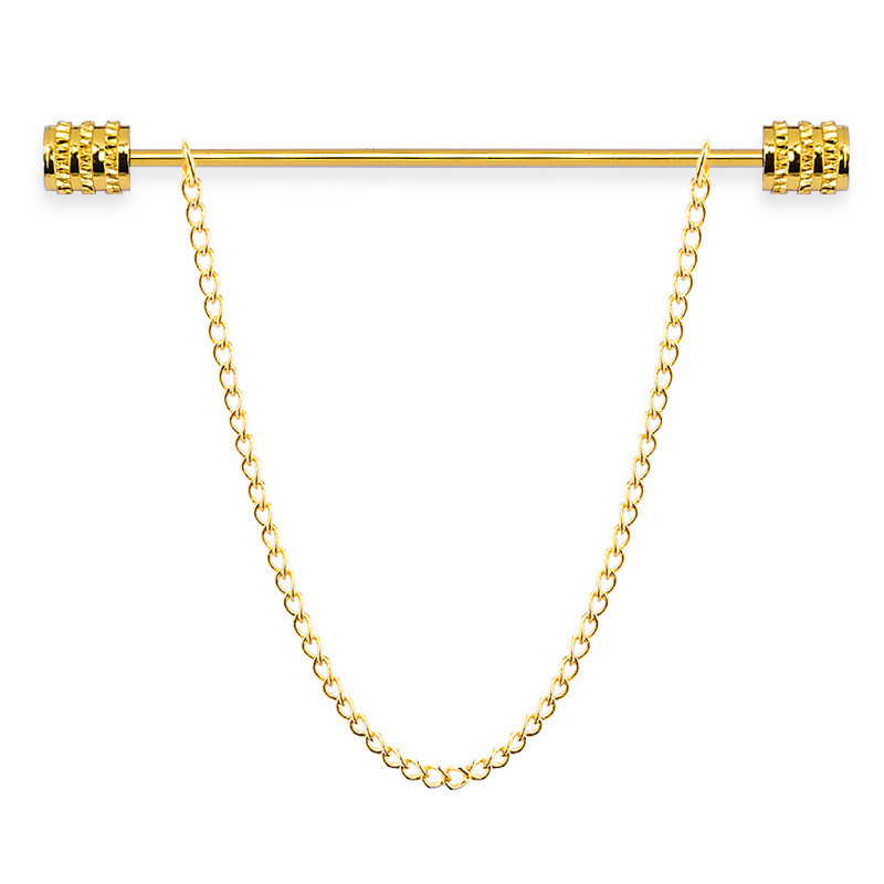 Men'S Fashion Jewelry - 新しいメンズブローチシャツスタンドアップカラーピン固定クラスプタッセルフレンチタイピンエレガントなアクセサリービジネスジュエリーギフト