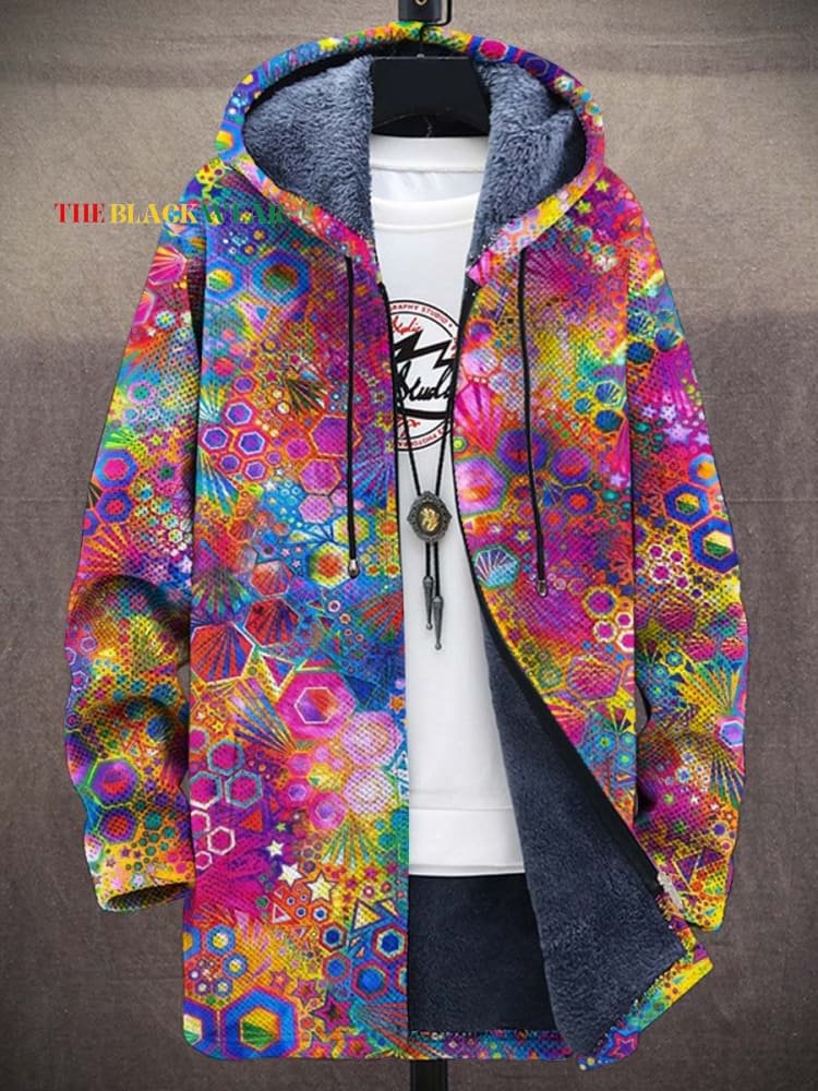 Men'S Fashion Zip Sweater - メンズヴィンテージアートカラーレンダリングユニセックスぬいぐるみ厚手長袖セーターカーディガンコートメンズ厚手暖かいジャケット