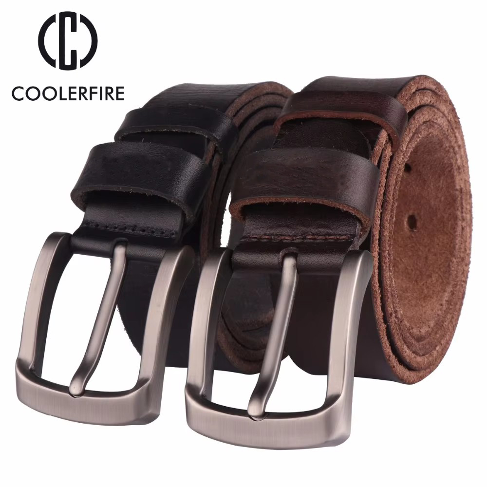 Leather Belt Braided - CCOOLERFIRE 男性ベルトフルグレイン 100% 本物の本物の牛革トップレイヤーレザーソフトジーンズ牛革ベルト男性用 TM053