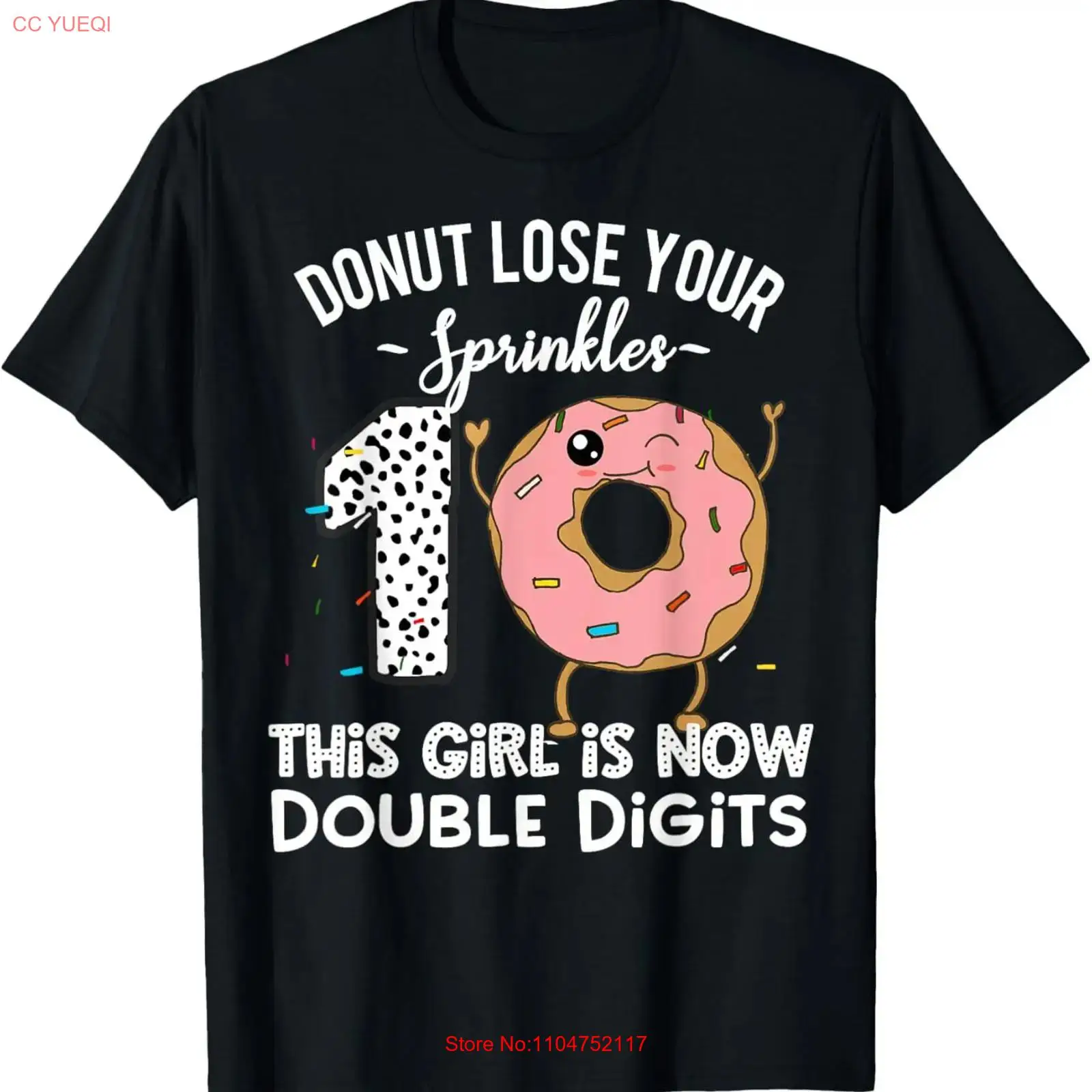 Men'S Fashion Now - この女の子は今、2桁の数字を表す面白いドーナツ10歳の誕生日Tシャツです。ヴィンテージ風ウォッシュ加工ファッショングラフィックトップス、普段着に最適です。