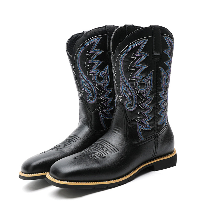ファッション男性女性ミッドカーフブーツ手作りレトロウエスタン - Mens Fashion Zapatos のレビューと価格