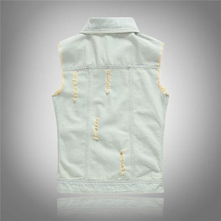 ポップ春秋の新ファッションメンズウォッシュヴィンテージレトロ - Men'S Fashion Vest With Jeans のレビューと価格