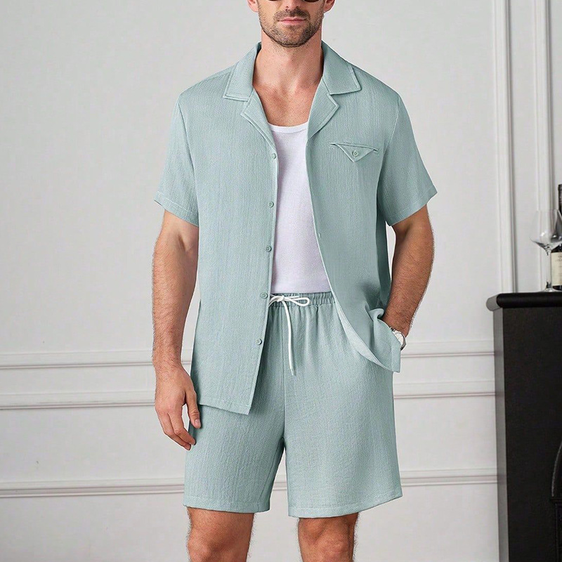 2026年夏 メンズカジュアルスポーツ 無地スーツ 半袖シャ - Men'S Fashion 2026 のレビューと価格