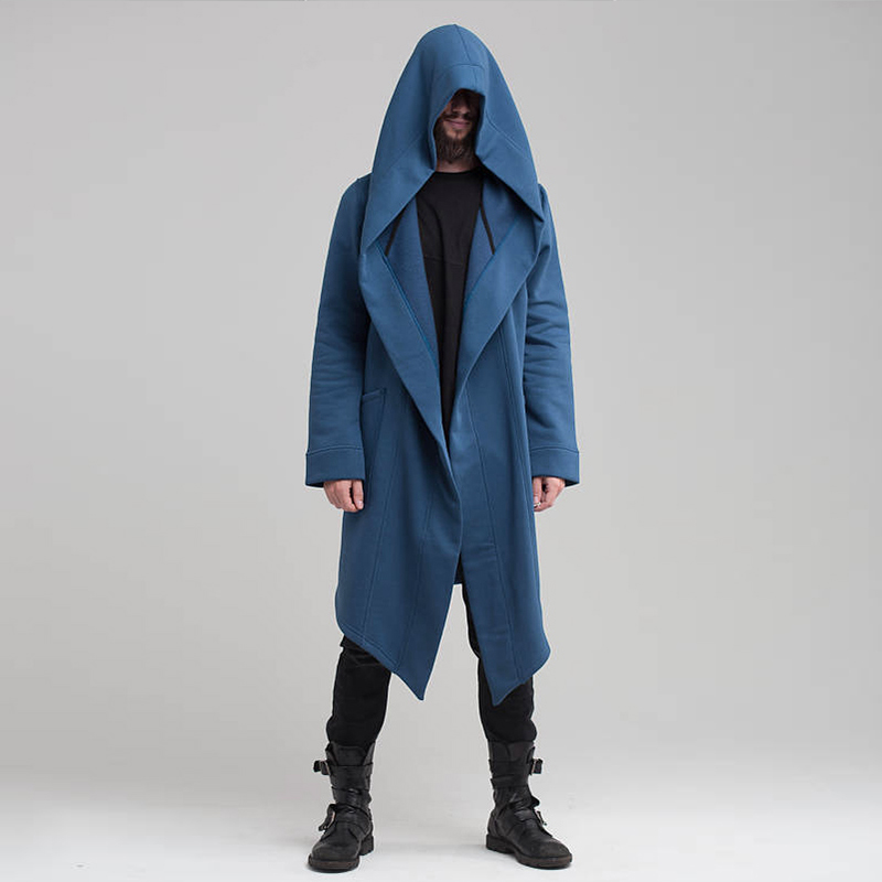 メンズ冬のフード付きカーディガントレンチコートストリート無地 - Men'S Fashion Zip Sweater のレビューと価格