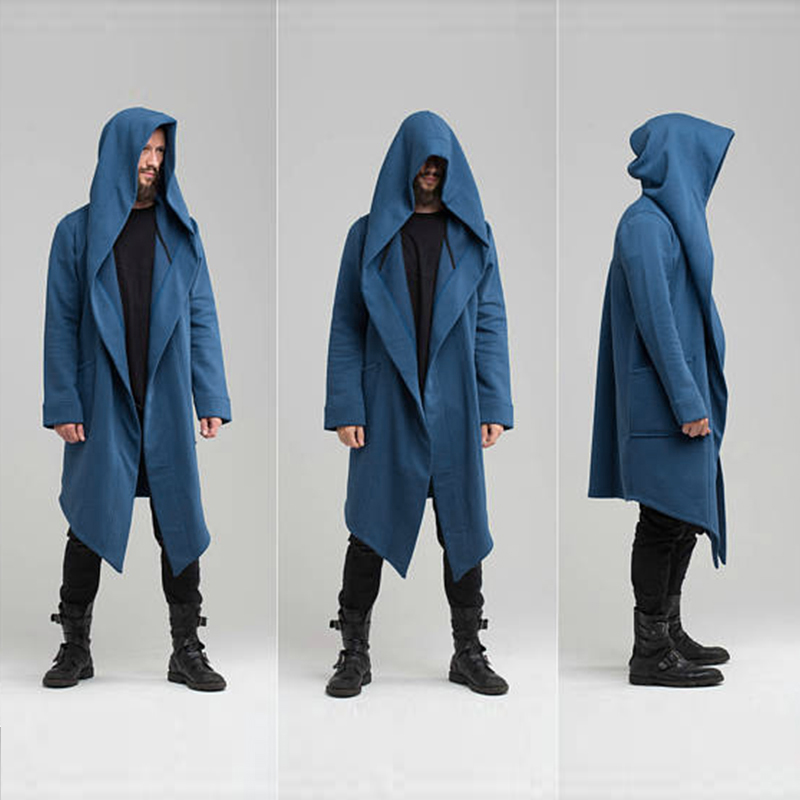 メンズ冬のフード付きカーディガントレンチコートストリート無地 - Men'S Fashion Zip Sweater のレビューと価格