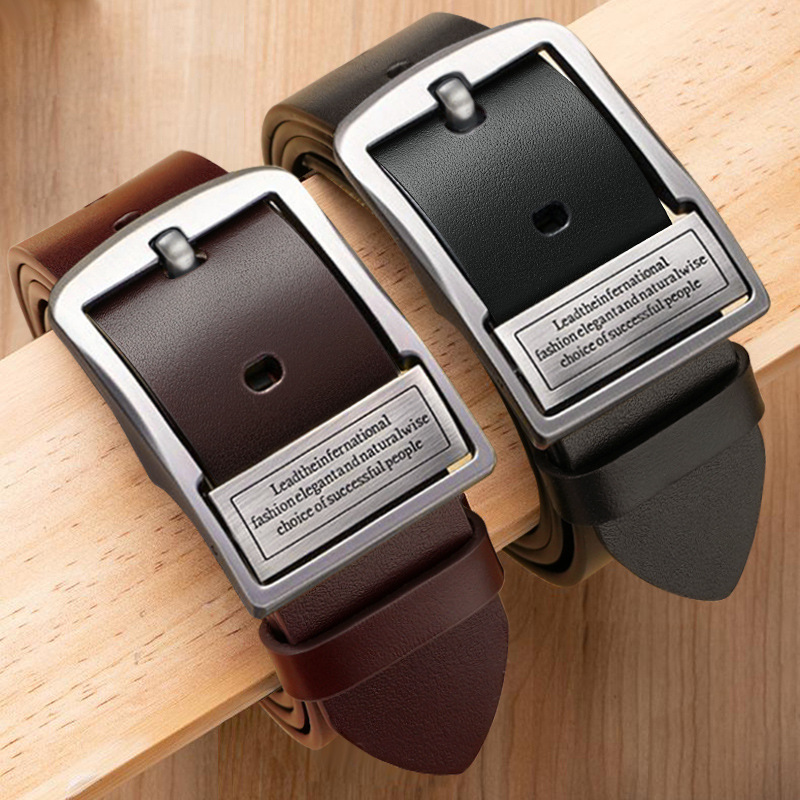 新しい革牛革メンズベルトファッション金属合金ピンバックル大人 - Leather Belt Braided のレビューと価格