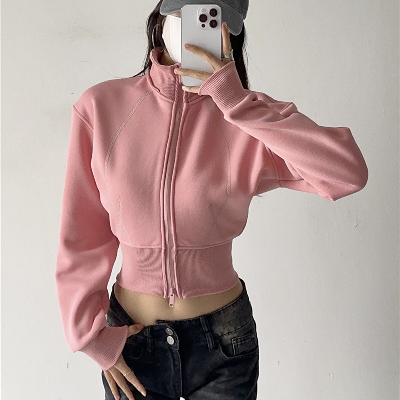女性クロップパーカースウェットファッション無地取り外し可能な - Mens Fashion Zip Up Hoodies のレビューと価格
