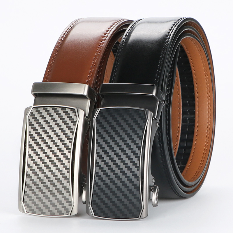 男性用本革ラチェットベルト,調整可能な自動バックル,カジュア - Leather Belt Braided のレビューと価格