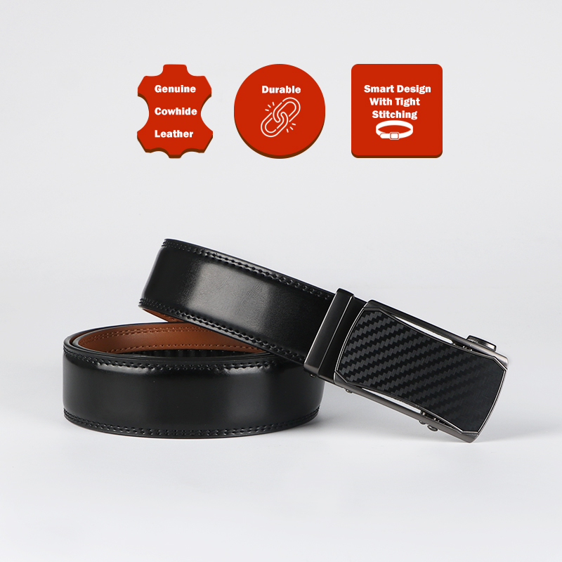 男性用本革ラチェットベルト,調整可能な自動バックル,カジュア - Leather Belt Braided のレビューと価格