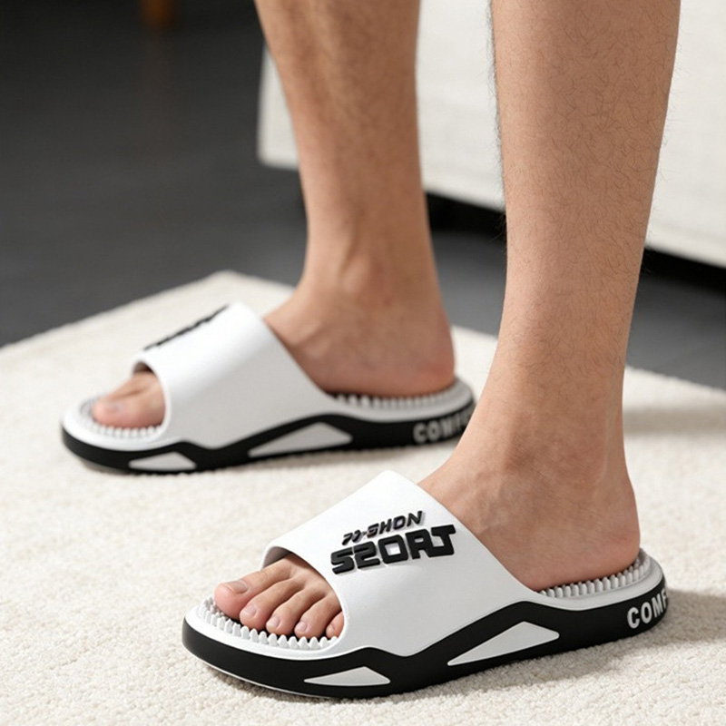 新しいメンズスリッパ、マッサージスリッパ、夏用フラットサンダ - Men'S Fashion Footwear のレビューと価格