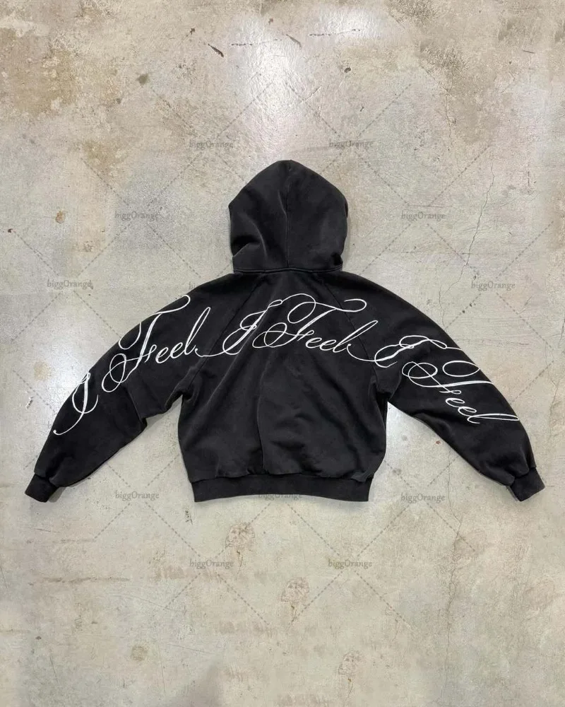 Y2K 原宿ゴシックレタープリントレトロファッション男性と女 - Mens Fashion Zip Up Hoodies のレビューと価格