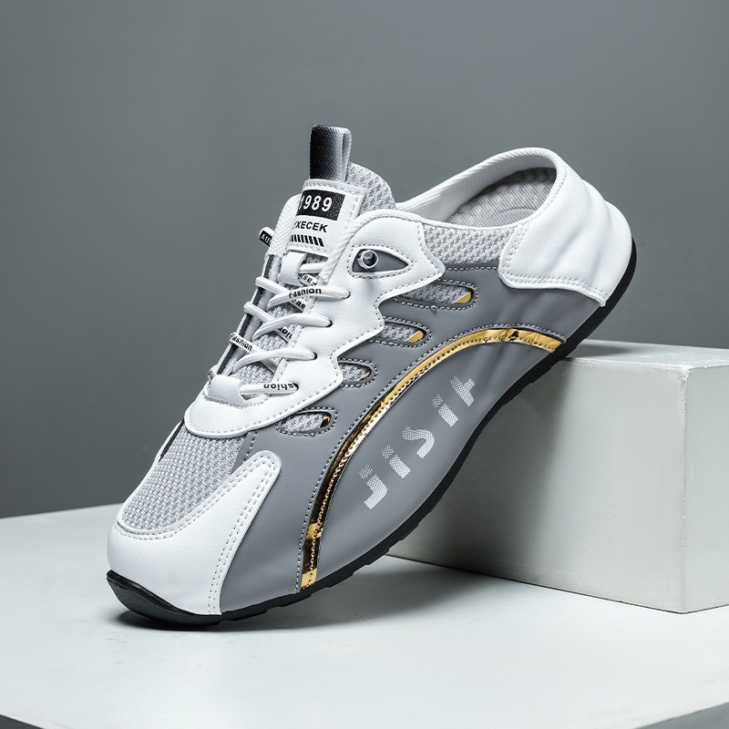 男性靴夏のファッションソフトソールハーフスリッパ通気性メッシ - Mens Fashion Zapatos のレビューと価格
