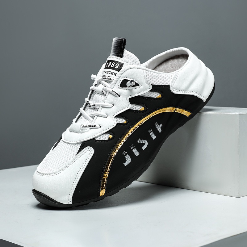 男性靴夏のファッションソフトソールハーフスリッパ通気性メッシ - Mens Fashion Zapatos のレビューと価格