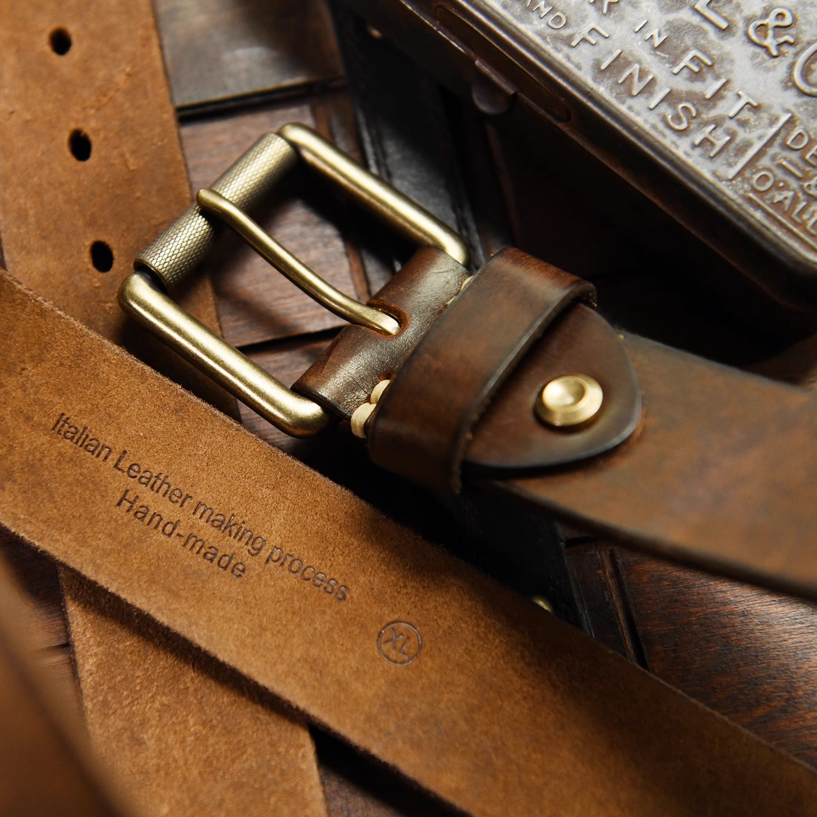 メンズヴィンテージベルト,手作り,幅4cm,厚さ,バックル付 - Leather Belt Braided のレビューと価格