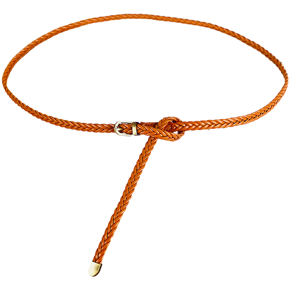 普段使いに最適な穴なしベルトデザイン、女性用編み込みベルト、 - Leather Belt Braided のレビューと価格