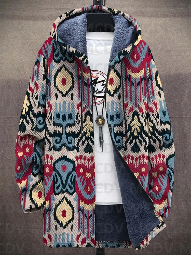 ユニセックス長袖セーター,エスニックプリント,ぬいぐるみ,厚 - Men'S Fashion Zip Sweater のレビューと価格