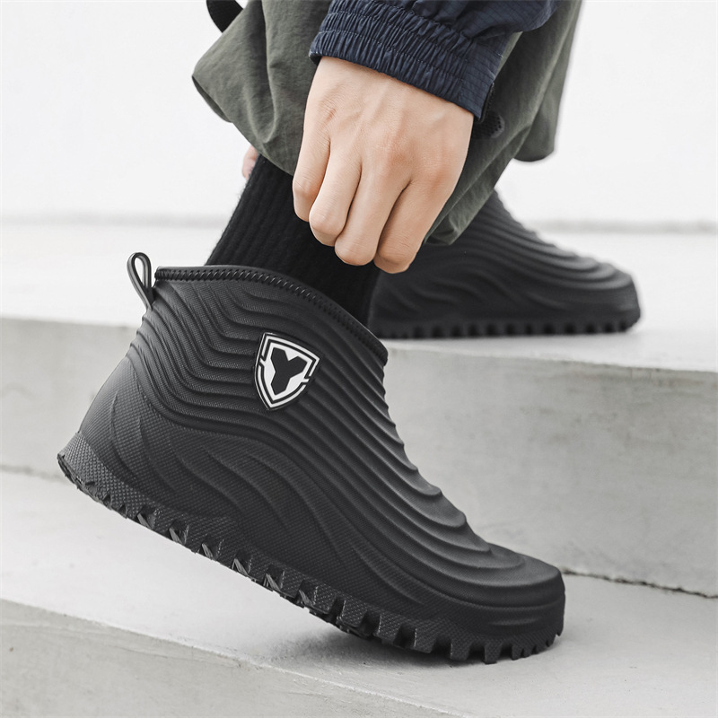 メンズレインシューズファッション防水滑り止めレインブーツ冬シ - Mens Fashion Zapatos のレビューと価格