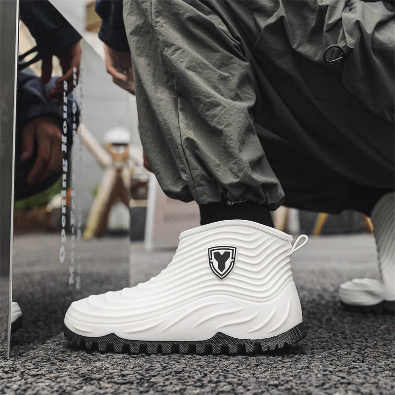 メンズレインシューズファッション防水滑り止めレインブーツ冬シ - Mens Fashion Zapatos のレビューと価格
