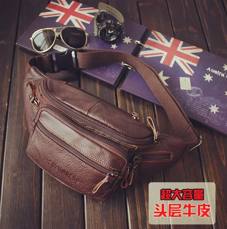 本物の牛革ウエストバッグ男性おかしいパックベルトバッグ電話ポ - Leather Belt Braided のレビューと価格