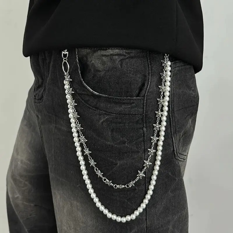 Salircon ヴィンテージパンクメタル五芒星パンツ財布ベ - Jeans Pants Fashion Men のレビューと価格