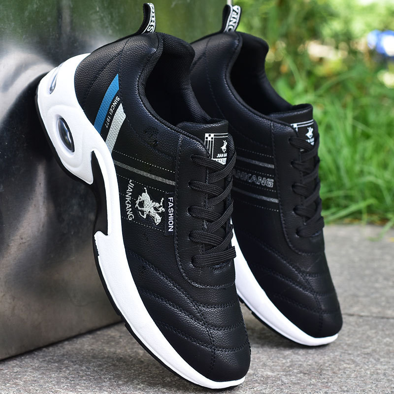メンズ多用途レザースニーカー,滑り止めランニングシューズ,ア - Mens Fashion Zapatos のレビューと価格