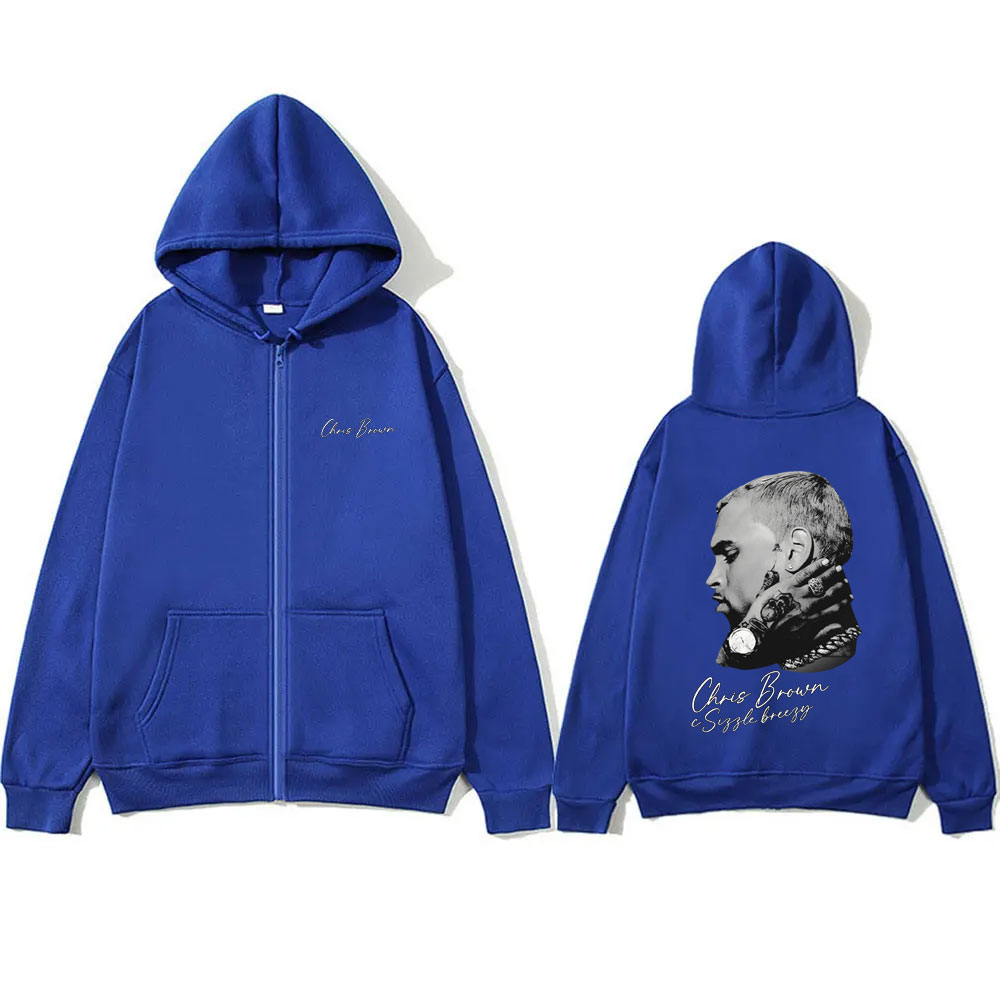 ラッパークリスブラウンヒップホップファッションジッパーパーカ - Mens Fashion Zip Up Hoodies のレビューと価格