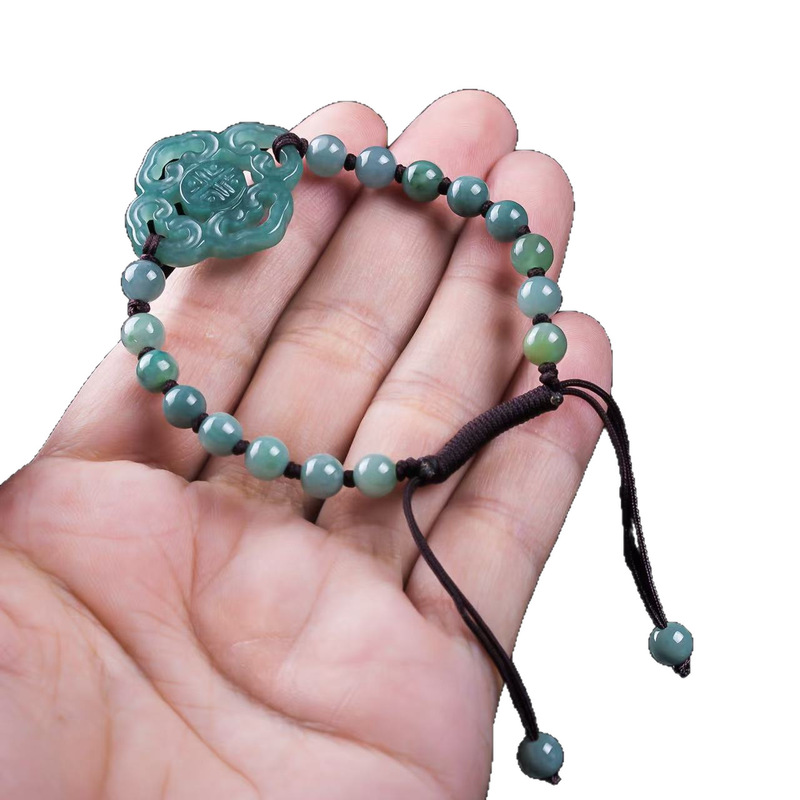 天然ジェダイトAグレードブレスレット オリジナルデザイン フ - Men'S Fashion Jewelry のレビューと価格