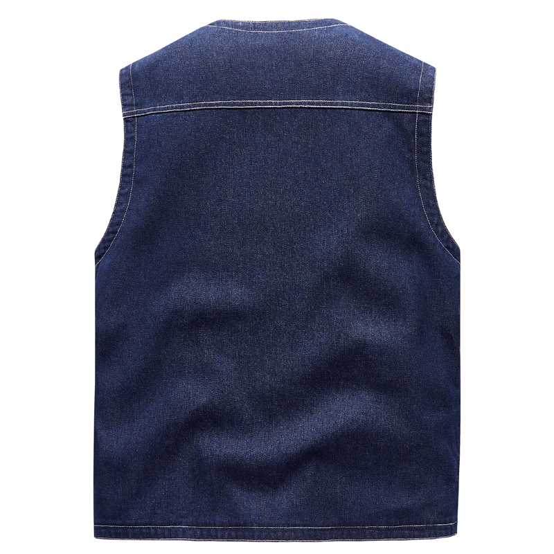 男性ジーンズベストアウターウェアデニムチョッキマルチポケット - Men'S Fashion Vest With Jeans のレビューと価格