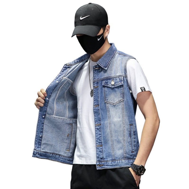 新しいファッション男性ブルーデニムベストチョッキノースリーブ - Men'S Fashion Vest With Jeans のレビューと価格
