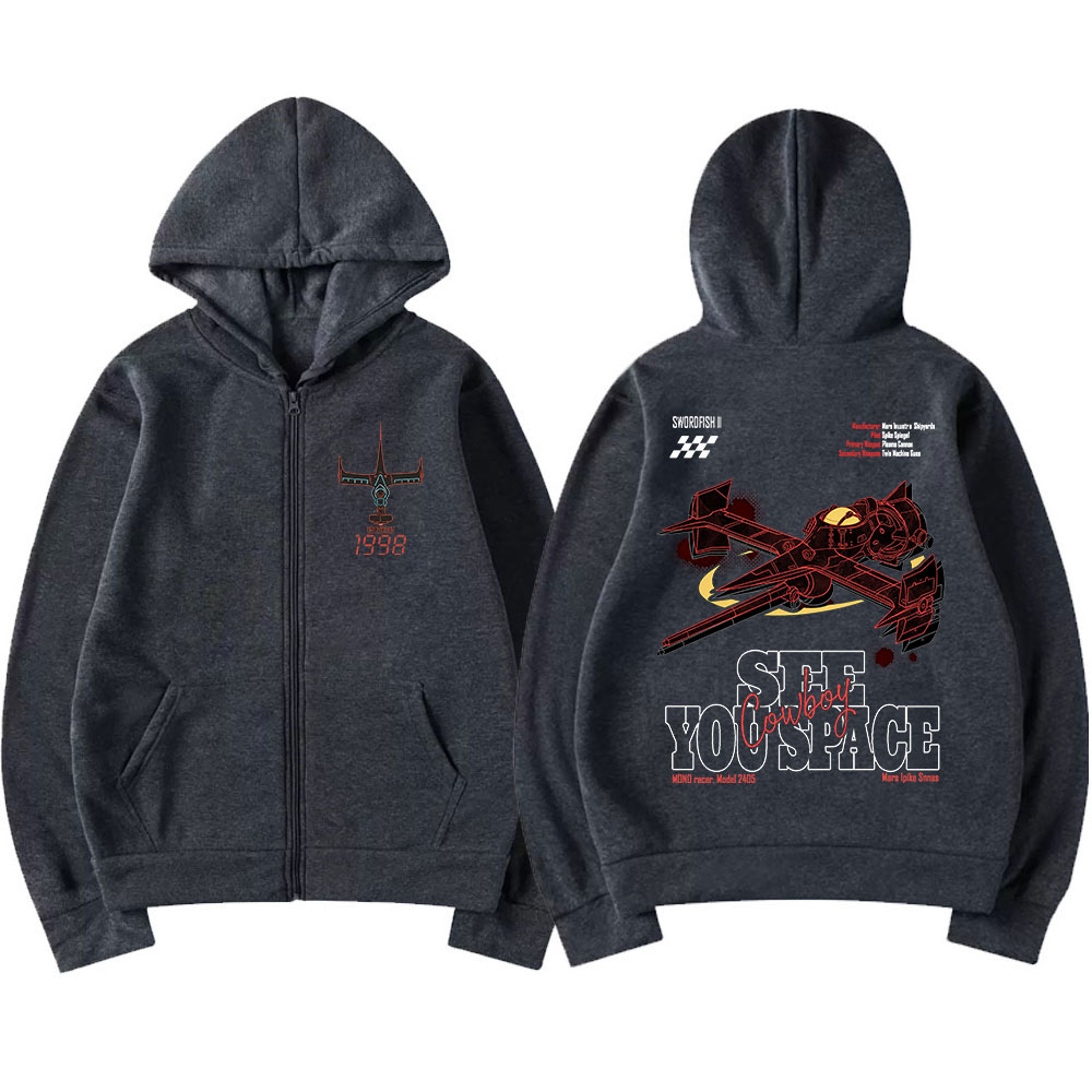 マンガカウボーイビバップスパイクシュピーゲルジップアップパー - Mens Fashion Zip Up Hoodies のレビューと価格