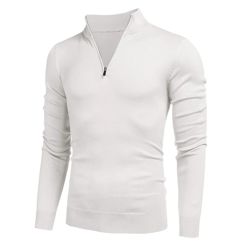 秋メンズタートルネックストリート長袖プルオーバーセーター暖か - Men'S Fashion Zip Sweater のレビューと価格
