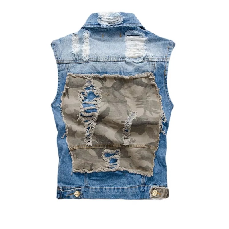 メンズブルーデニムジャケット,スリムフィット,ストリートウェ - Men'S Fashion Vest With Jeans のレビューと価格