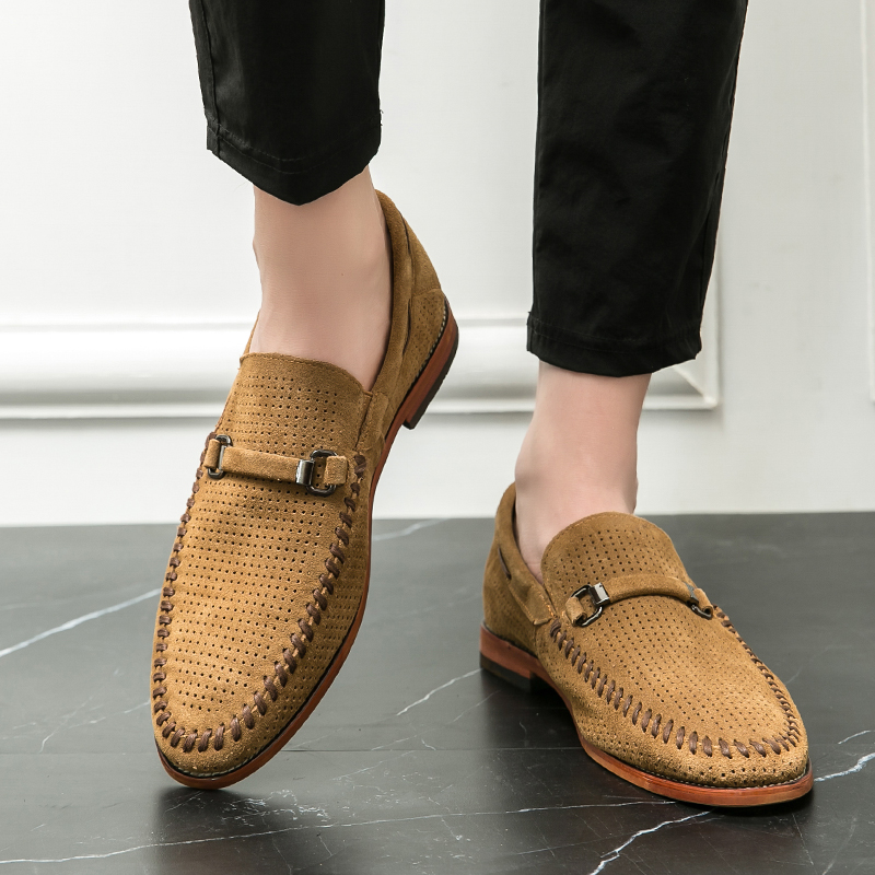 メンズシューズ夏本革ローファーファッションスリッポン男性靴高 - Men'S Fashion Footwear のレビューと価格