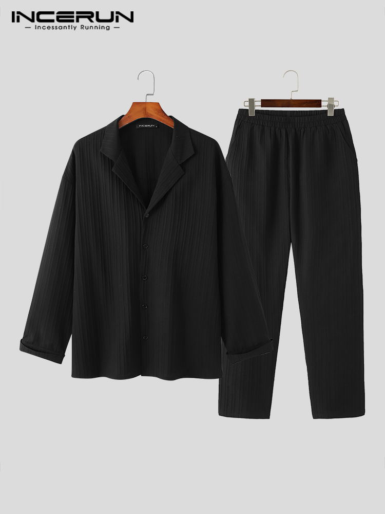 メンズ長袖シャツとパンツセット,スタイリッシュなストライプの - Mens Fashion In 40S のレビューと価格