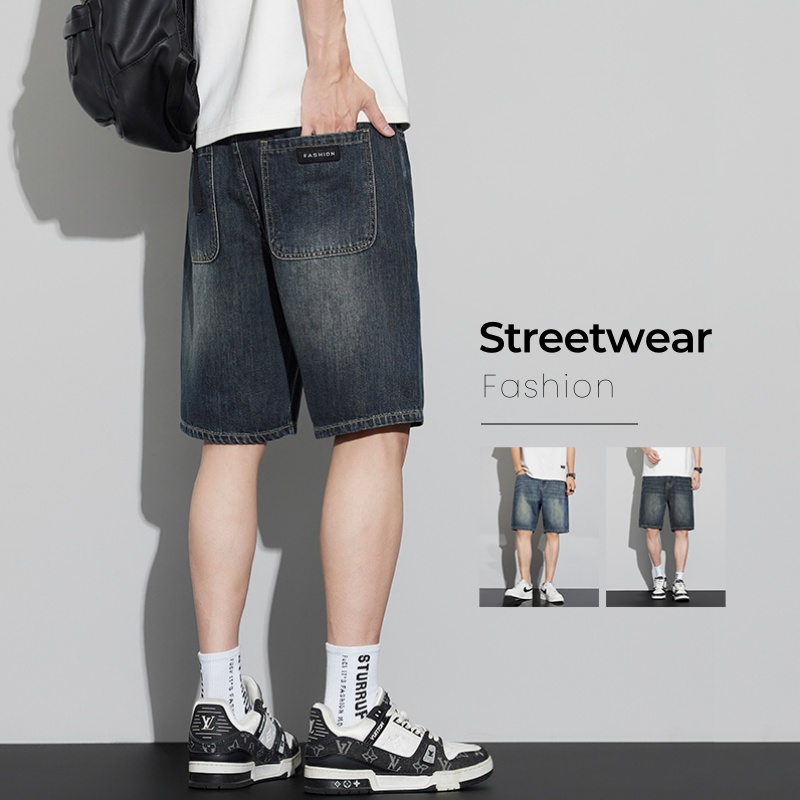 メンズヴィンテージデニムショートパンツ夏薄いファッションスト - Jeans Pants Fashion Men のレビューと価格
