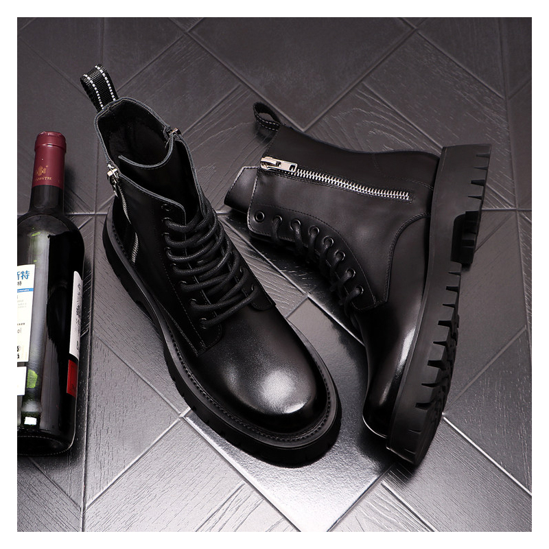 メンズラグジュアリーファッション 本革ブーツ ブラック ホワ - Men'S Fashion Footwear のレビューと価格