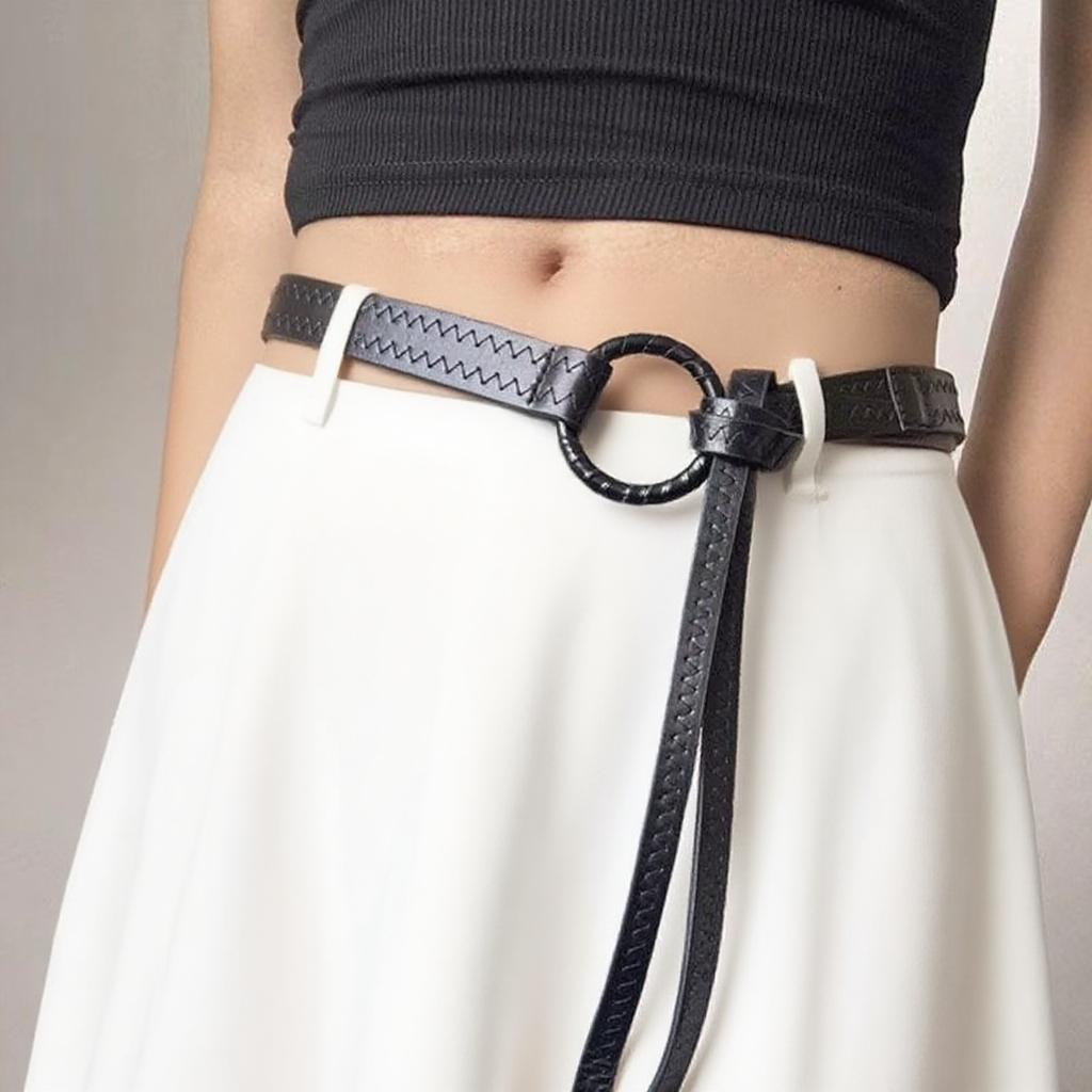 エレガントでファッショナブルな女性用ウエストベルト - さま - Leather Belt Braided のレビューと価格