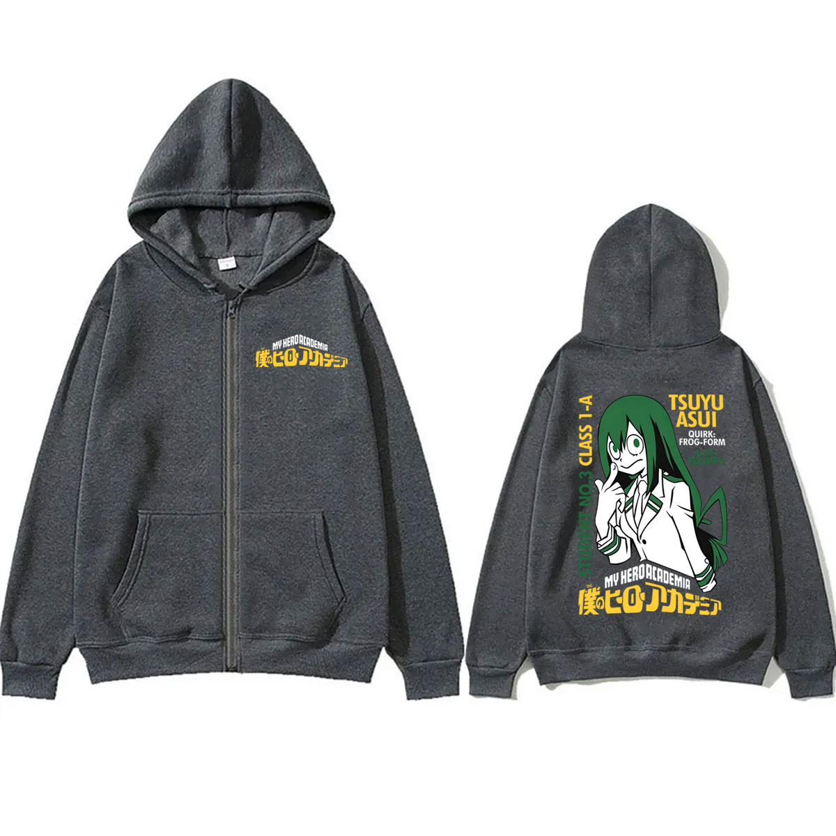 アニメ僕のヒーローアカデミア つゆあすい ジップアップパーカ - Mens Fashion Zip Up Hoodies のレビューと価格